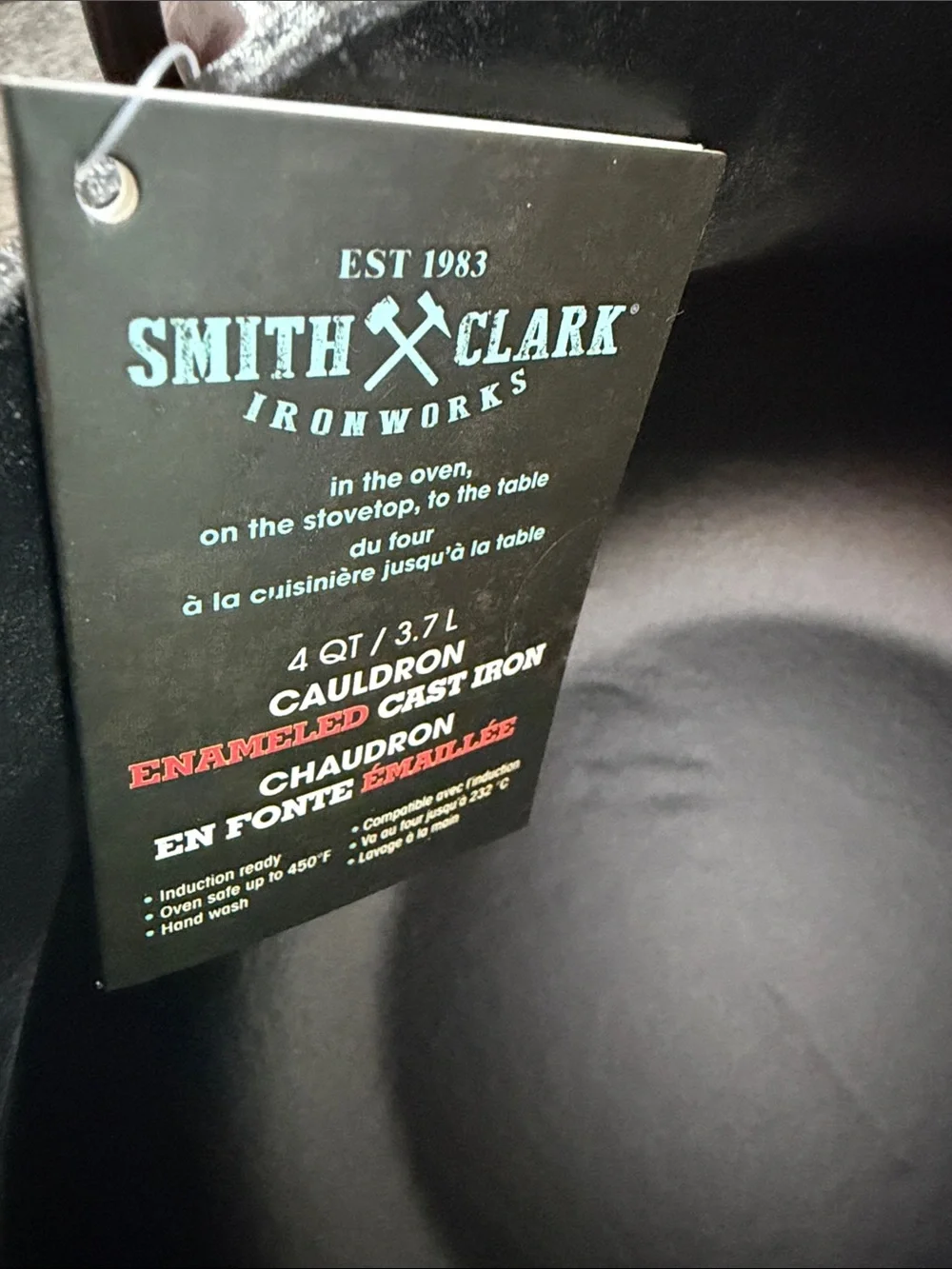 Plum 4 QT Smith & Clark Cast Iron Cauldron. NWT